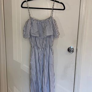 Blue and white jumpsuit